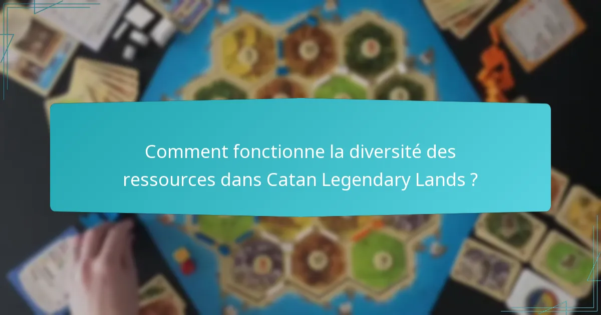 Comment fonctionne la diversité des ressources dans Catan Legendary Lands ?